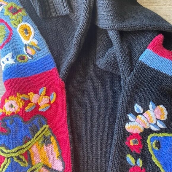 Vintage Almost Heaven Hand Made Patchwork Embroidery Sweater - Picture 13 of 16